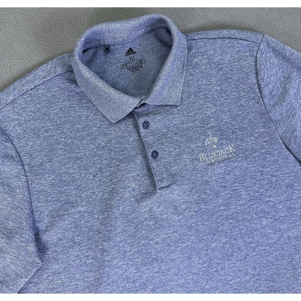 Bluejack National Adidas Polo Shirt Mens Medium Blue Golf‎ Resort Country Club